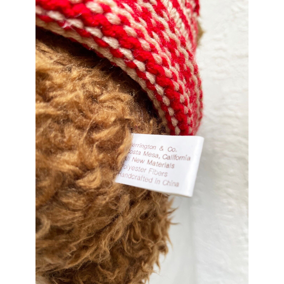 Giorgio Beverly Hills Plush Brown Teddy Bear Striped Sweater Vintage 1996 - Picture 11 of 11